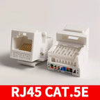 No-Tool Snap-In RJ45 Coupler - CAT6A CAT5E CAT6 Ethernet Socket Wall Plate with 8P8C Port for Network Cabling/Server Room