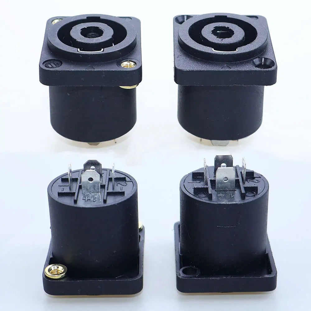 4 Pin Speakon Panel Mount Board Female Jack Socket Connector XLR Audio Cable Wire Adapter Nut Loudspeaker Amplifier Converter