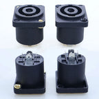 4 Pin Speakon Panel Mount Board Female Jack Socket Connector XLR Audio Cable Wire Adapter Nut Loudspeaker Amplifier Converter
