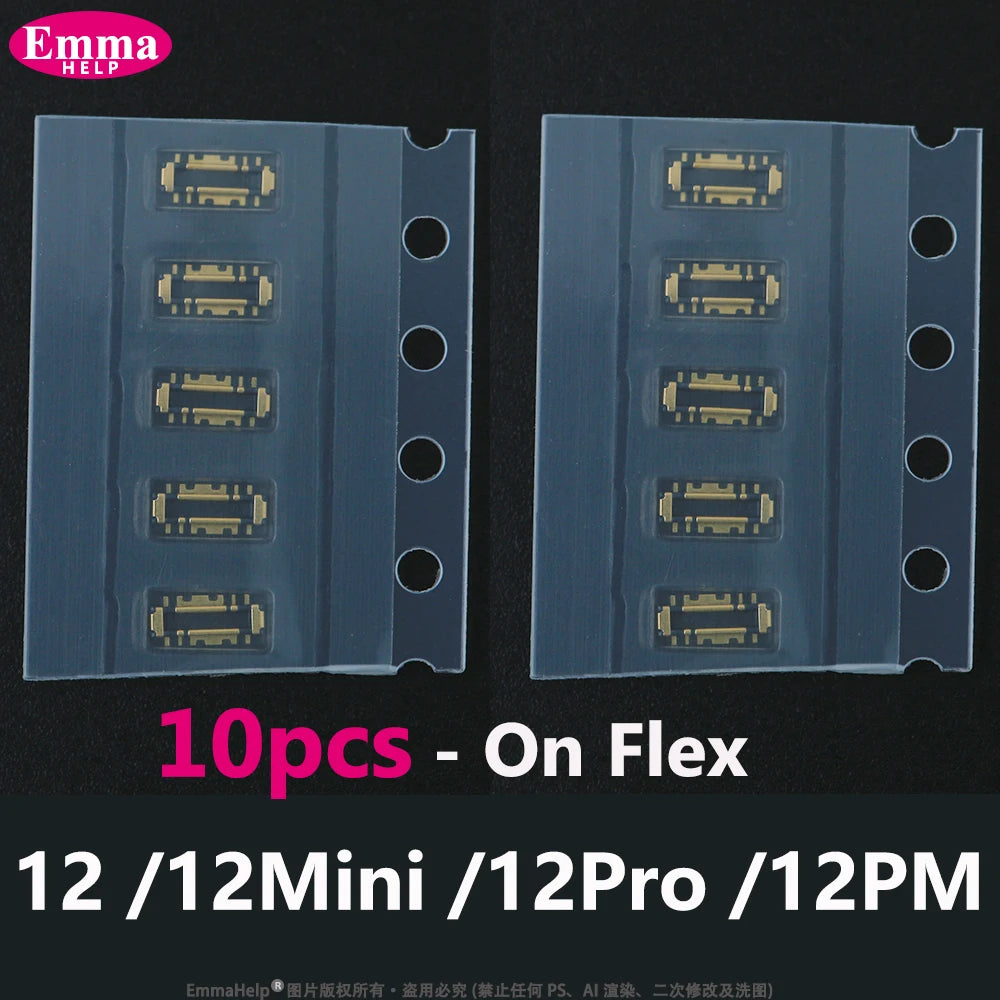 10pcs Battery FPC Connector Flex Cable For iPhone 14 15 Plus 13 12 11 Pro Max 7 6S X XR 8 Plus Clip Plug
