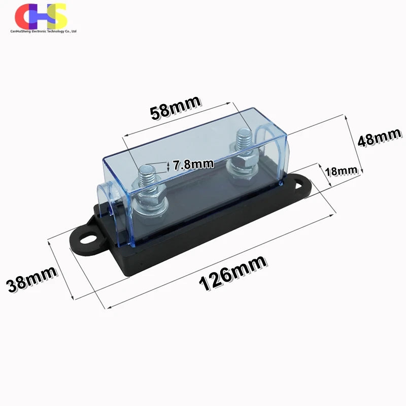 1PCS 32V ANM MEGA Bolt-On Auto Fuse Holder With 30A 40A 60A 80A 100A 125A 200A 250A 300A 400A 500A Blade Fuse，For Car/Truck