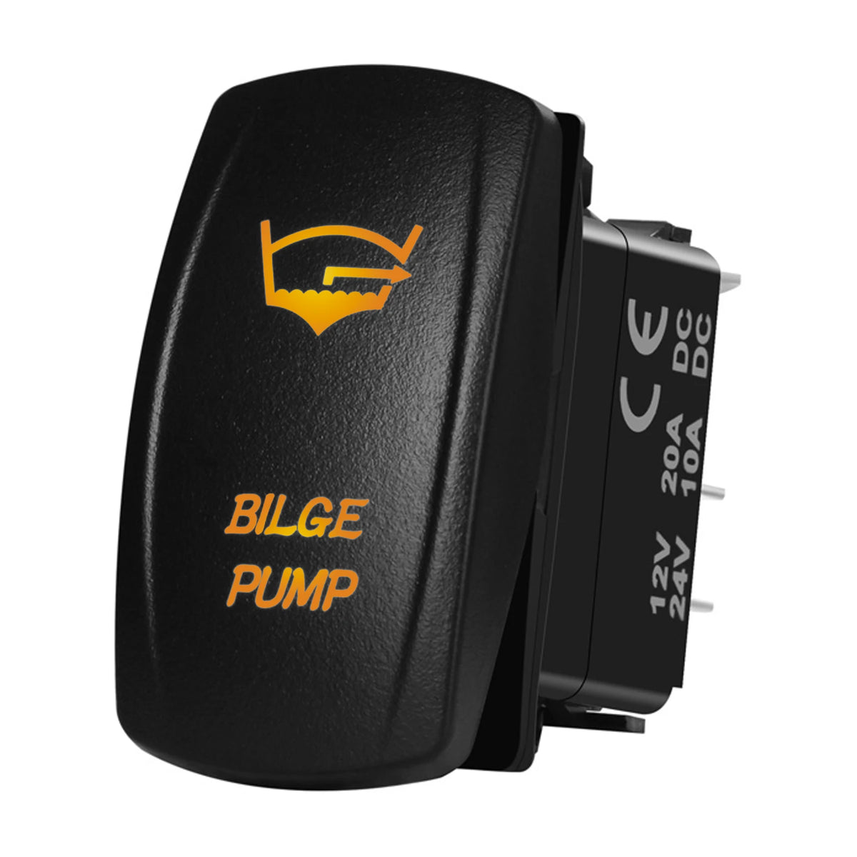 Marine Boat Rocker Switch 12/24V Orange Backlit Anchor Beacon Up Down Button ON OFF/ON OFF ON Momentary Toggle Switch Waterproof
