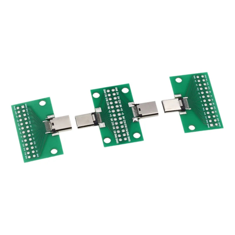 1/2/5pcs Type-C Male Female USB 3.1 Test PCB Board Adapter Type C 24Pin 2.54mm Connector Socket For Data Line Wire Cable Transfe