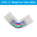 2/3/4/5/6Pin LED Light Strip Corner Connector Transparent Solderless Buckle Board To Board L-Shaped Solderless For RGB RGBW Tape
