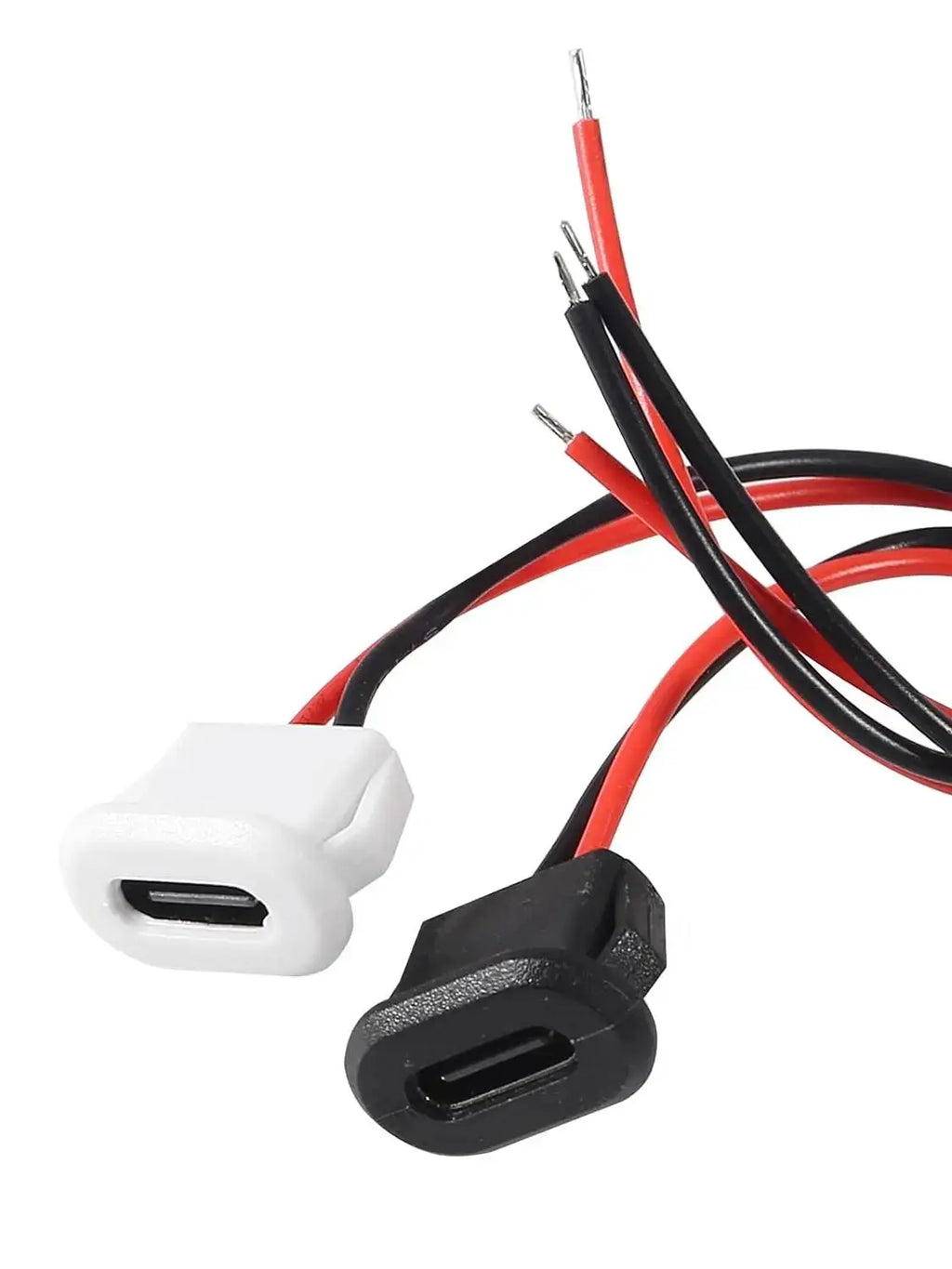 5/10PCS Type-C Female Chassis Waterproof 2P Solder Wire Type USB C Pigtail Cable Extension Power Cable USB-C Plug to 2 Pin Bare