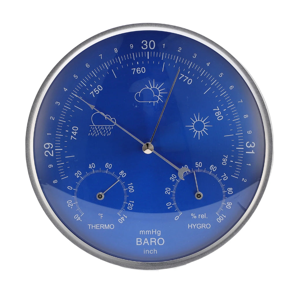 All Season Thermometer Barometer Hygrometer Aluminum Alloy Thermometer Barometer Hygrometer Lightweight for Indoor Outdoor