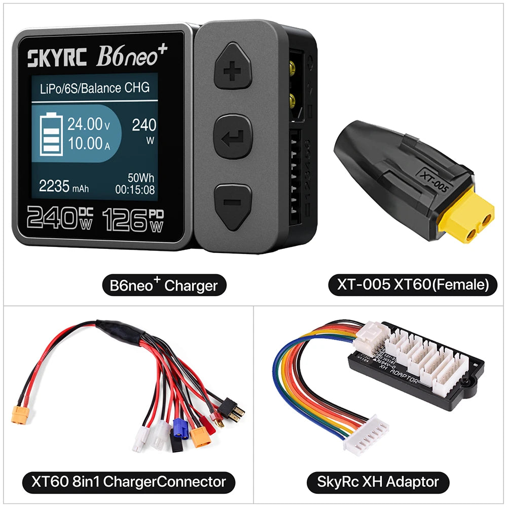 SKYRC B6neo / B6neo+ LiPo Battery Smart Balance Charger DC 200W PD 80W Input for RC Model Car Ship Boat Airplane