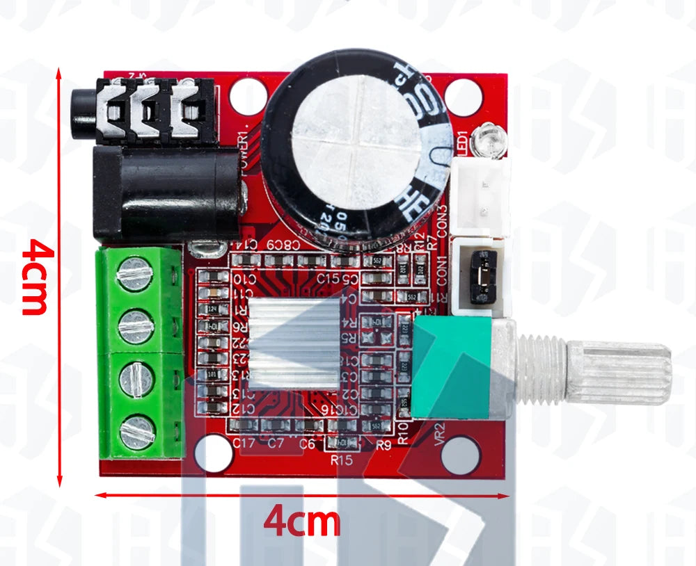 1PCS EGBO Super Slim 2 x 15W PAM8610 Class D Digital Dual Power Audio Amplifier Board 12V black