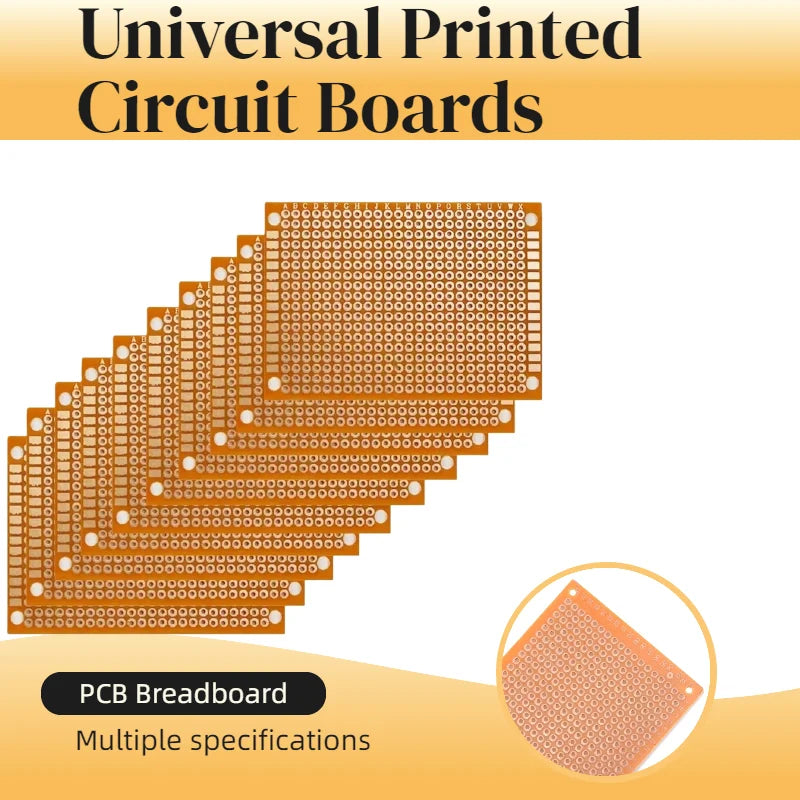 1-10PCS 5*7CM 7x9cm 9x15cm PCB Breadboard Protoboard Single-Sided Universal Printed Circuit Boards 2.54  MM Thick DIY Set Yellow