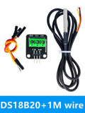 Waterproof DS18B20 Temperature Sensor Module Kit  100CM Digital Sensor Cable Stainless Steel Probe Terminal Adapter For Arduino