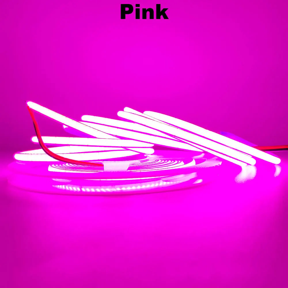 12V 24V COB LED Strip 5mm/8mm PCB 400/480LEDs/m Flexible Red/Green/Blue/Pink/Ice Blue/Yellow Led Strip For Home Decor LED Lights