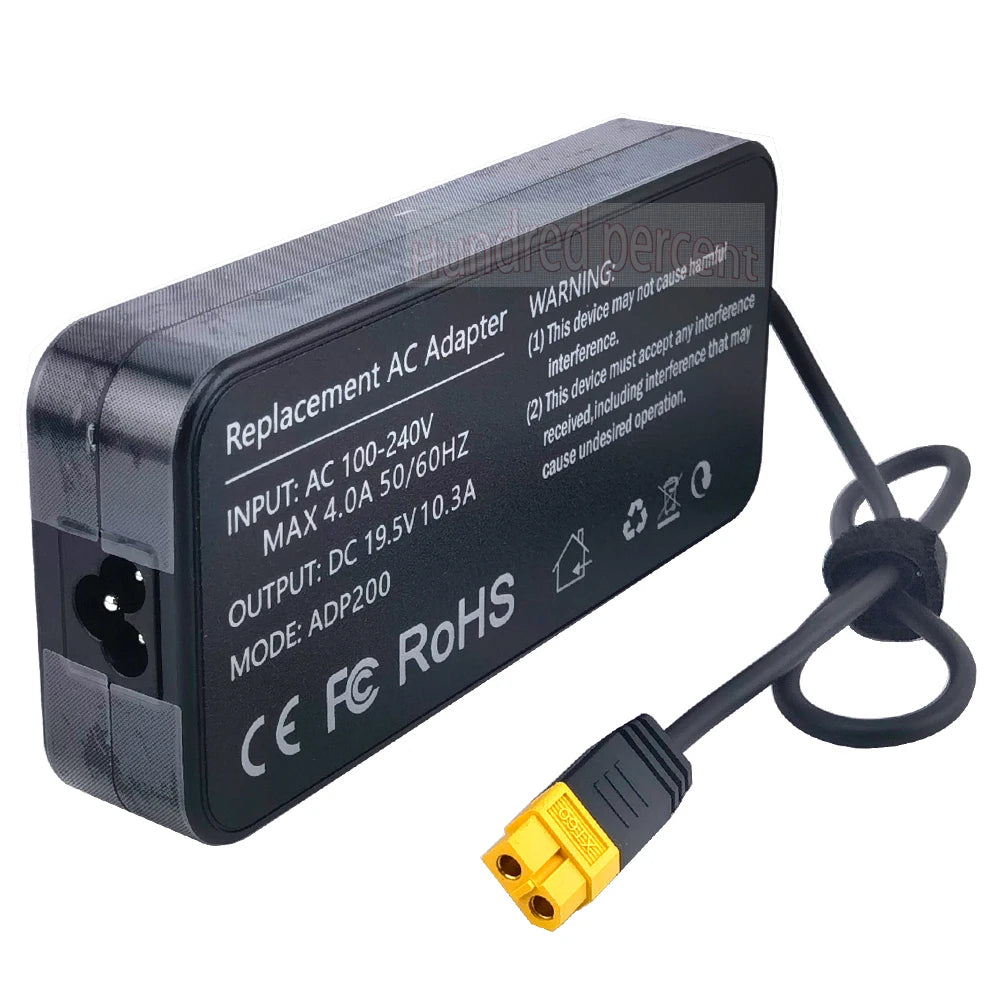 ToolKitRC ADP200 200W 4A Charger Power Supply Adapter DC19.5V 10.3A Supply XT60 Output Adapter for RC iSDT GTPower HotRC SkyRC
