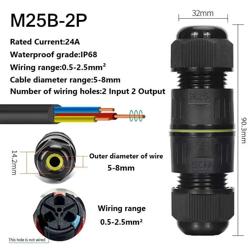 IP68 Waterproof Electrical Wire Connector I T Type Solderless Street Lights Quick Cable Wiring Outdoor Rainproof Terminal Blocks