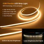 5V USB COB LED Strip 12V 3mm 5mm 8mm Width Flexible LED Tape 320LEDs COB Light with Adhesive High Density Linear Lighting
