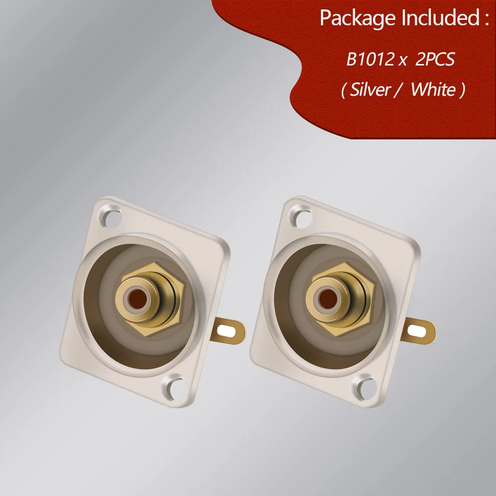 2pcs  Female RCA Panel Mount Chassis Socket Connector, Excellent quality, Black Female Socket, Red&Black Colors Available