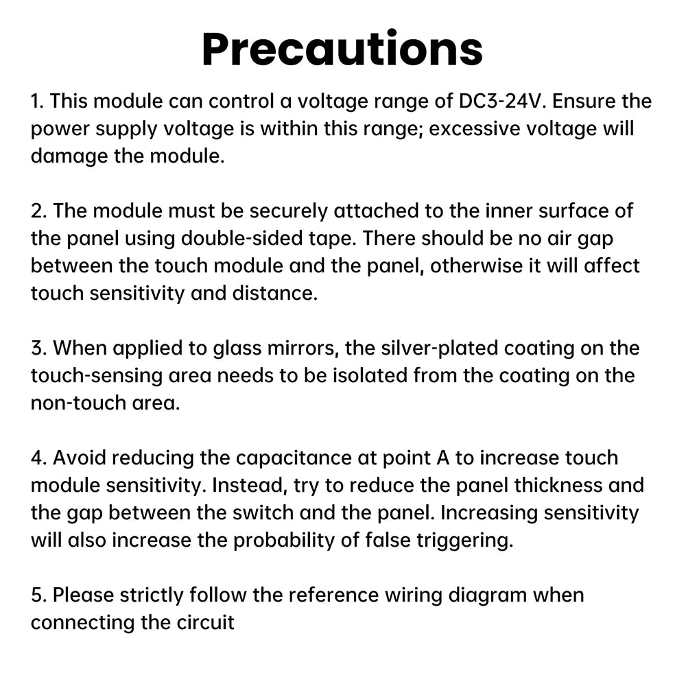 DC 3-24V Momentary/Latching Touch Sensor Switch Module JR223B Induction Capacitive Switch SI4164 MOSFET Led Light POWER Control