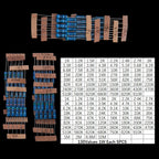 130Values 156Values 1/4W 1/6W 1/2W 1W 2W Power Metal Film Resistor Kit 1R-10M Assortment Set 1ohm-10Mohm samples pack 1/4W