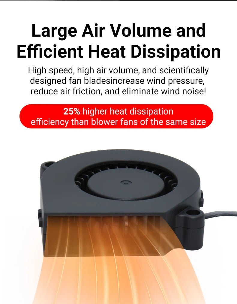 5015 Cooling Fan for Lab A1 A1mini Hotend Fan with Cable Rapid Cooler Fan 2510 Axial Fan Kit for X1 X1C P1P P1S 3D Printer Parts