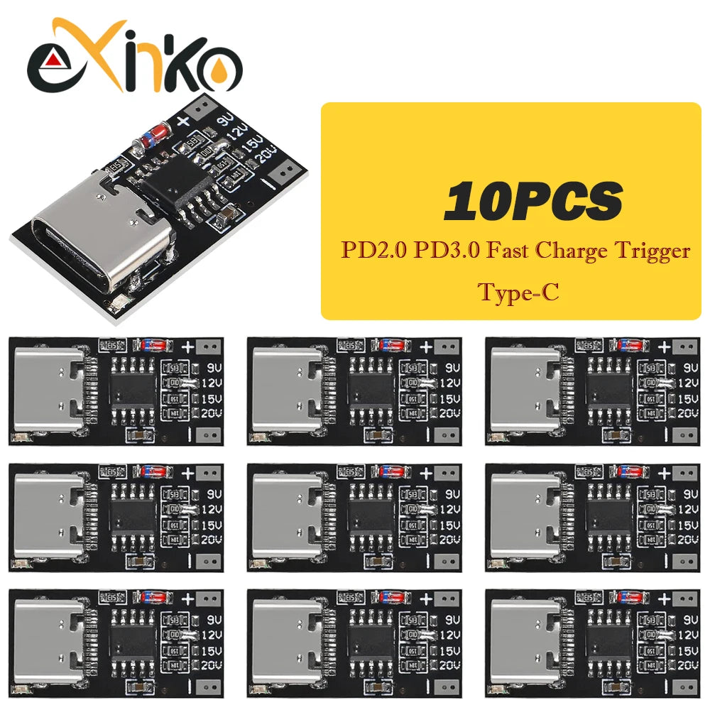 1-10pcs Type C PD2.0 PD3.0 Fast Charge Trigger Polling Detector USB Boost Power Supply Change Module Charger Board