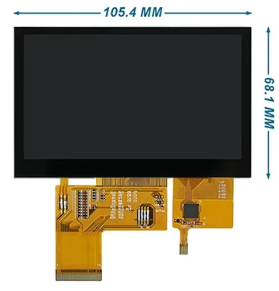IPS 4.3 inch 40PIN HD TFT LCD Capacitive Screen (Touch/No Touch) 24Bit TTL-RGB Interface GT1151Q 6P I2C Interface 800*480