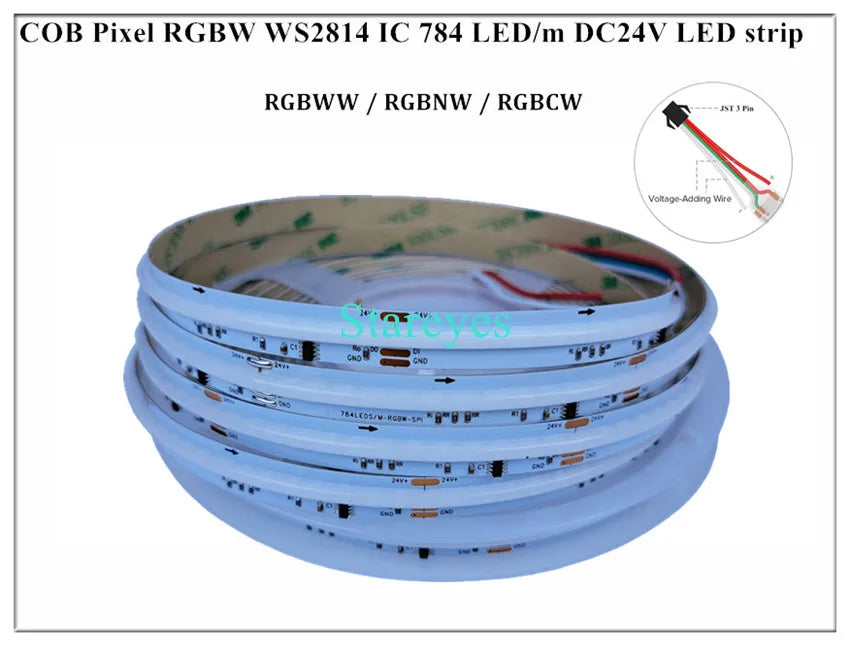 COB SPI LED Strip Light 24V 5m Addressable Pixels White CCT RGB RGBW RGBCCT WS2811 WS2814 Digital IC FCOB Magic Color Tape Rope
