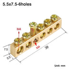 Grounding Bars Copper Wire Connector Multi-specification With Hole Screw Brass Connection Row Zero Ground Terminal Electrical