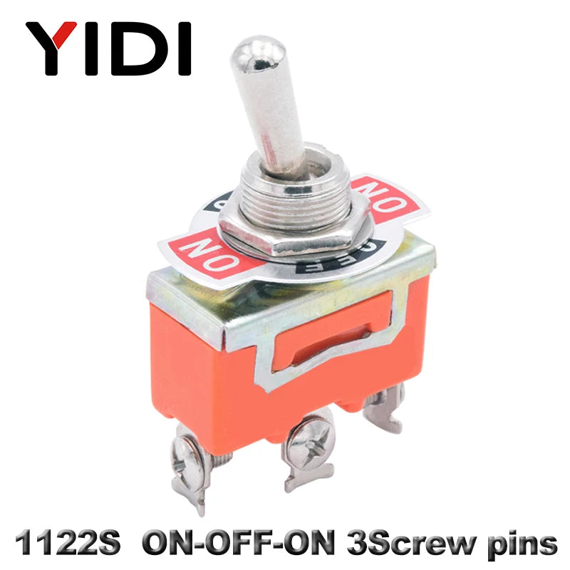 5pcs SPST DPDT 250V 15A Toggle Switch 2 3 Position Latching On-Off On-On On-Off-On E-TEN1322 1021 1122 1221 1321 Cap Waterproof