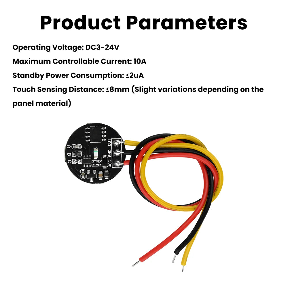DC 3-24V Momentary/Latching Touch Sensor Switch Module JR223B Induction Capacitive Switch SI4164 MOSFET Led Light POWER Control