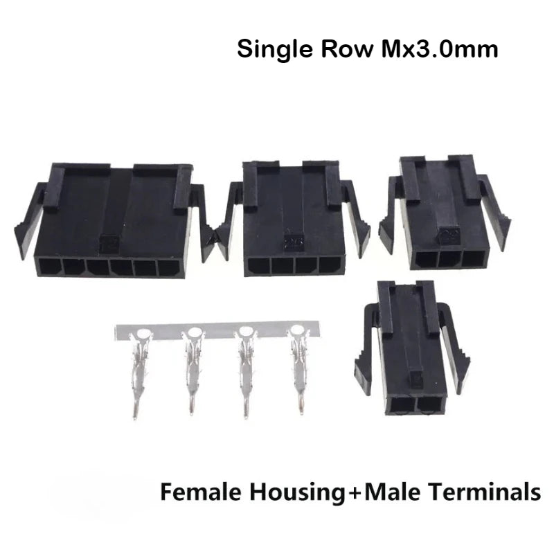 10Set Single Row Micro-Fit MX3.0mm 1x2/3/4/5/6/7/8P Male Female Aerial Mating Connector 43025 Plug+43020 Female Housing+Terminal