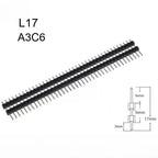 50pcs 2.54mm Gold Single Row Double plastic 1x2/3/4/5/6/7-40P PCB Board Spacer Male Pin Header Long 11.5/13/15/17/19/21/25/30mm