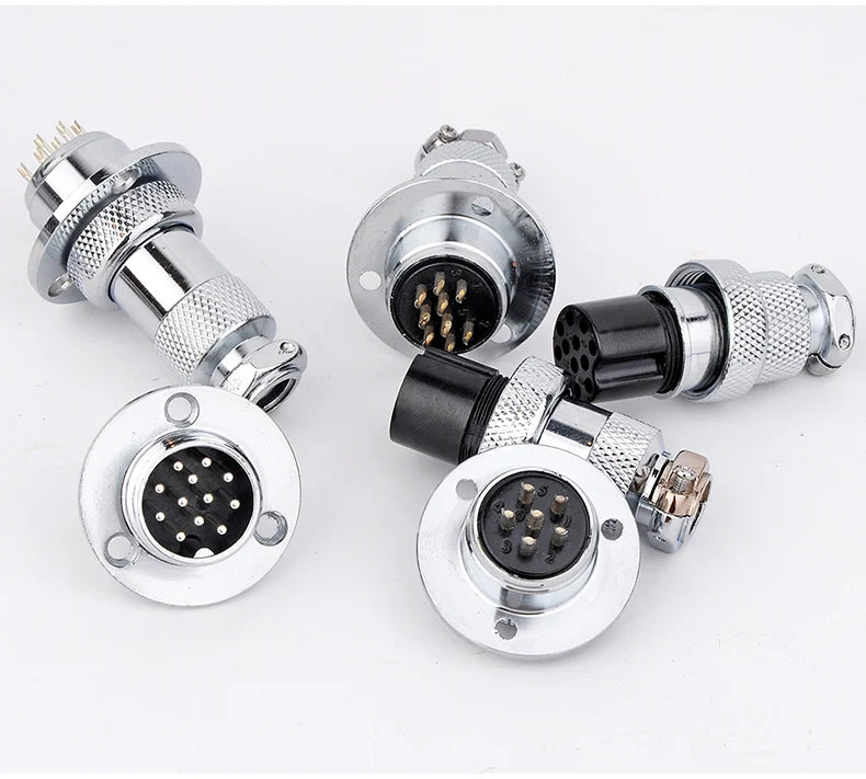 10PCS Aviation Plug Socket Panle Circular Connector with Cover M19 GX20 20mm 2 3 4 5 6 7 8 10 12 Pins