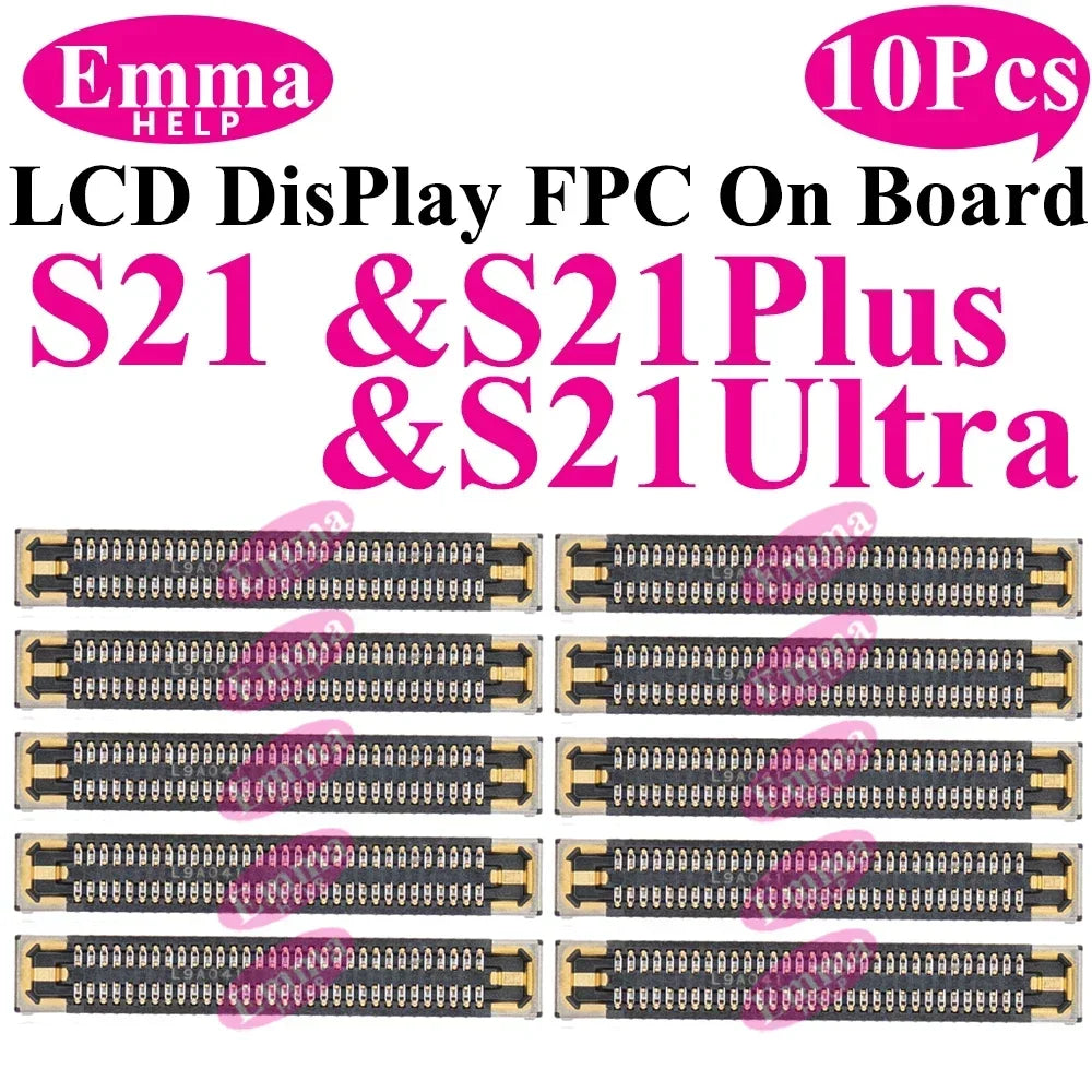 10Pcs Display Connector On Board for Samsung S24 Plus S23 Ultra S22 S21 S20 FE Note 20 S10 LiteLCD Screen FPC On Mainboard Plug