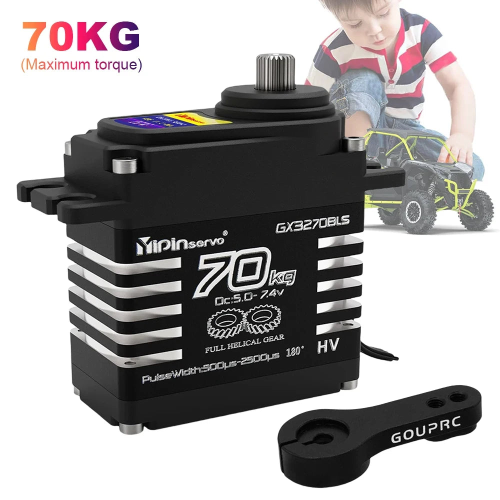 70KG 60KG 55KG Brushless Servos Magnetic Induct 8.4V Steel Helical Gear Servos Motor 25T Metal Servo Arm For 1/8 1/10 RC Car