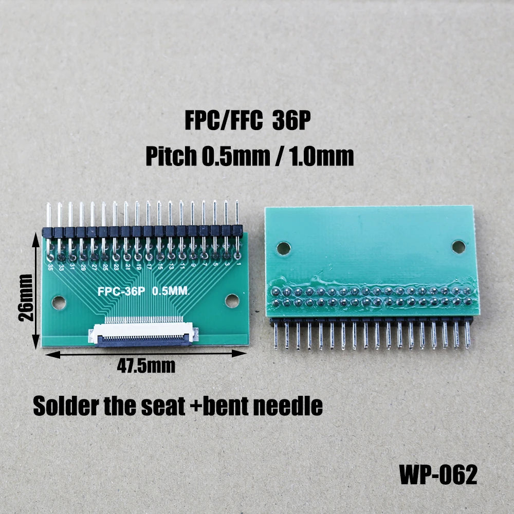 1pcs 4/6/8/10/12/15/16/18/20/22/24/26/30/34/36/40/42/45/50/56 Pin FPC/FFC Adapter Board 0.5mm To 2.54mm Connector