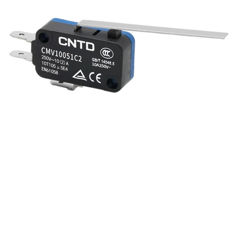 Micro Limit Switch CNTD CMV10‑051C CMV10‑051C2 Hinge Short Roller Lever 10A 250VAC 1NO1NC Plastic Housing Travel Switch for Indu