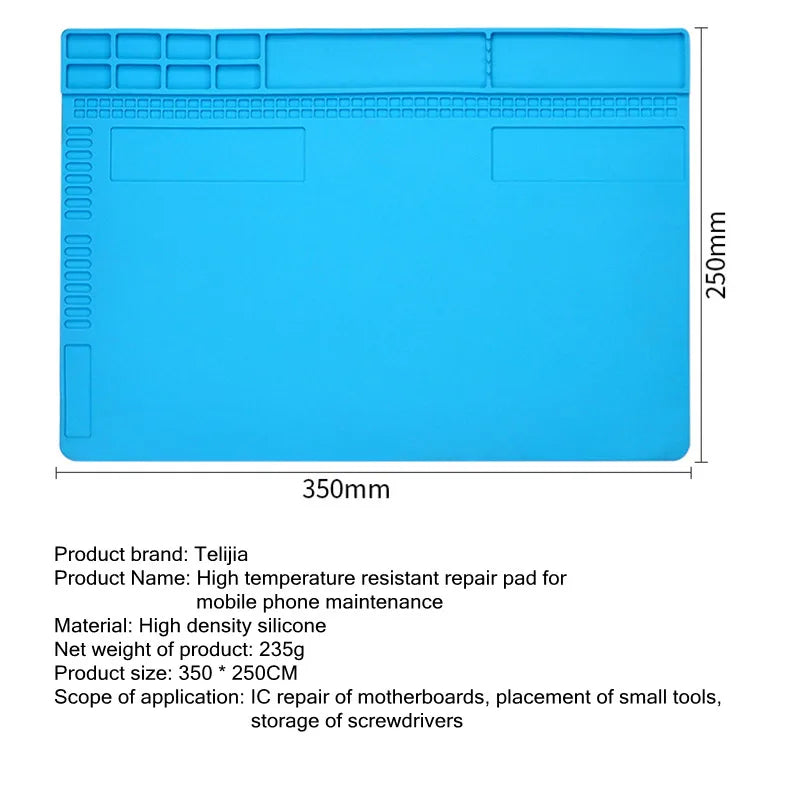 Silicone Soldering Mat ESD Thermal Heat Insulation Working Pad S-160 TE-509/502/508/610 LW-M3/M4 PC Phone Maintenance Cushion