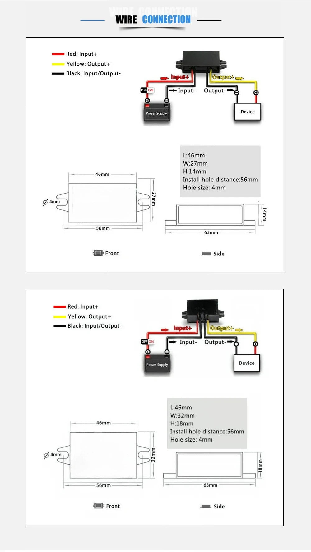 Waterproof Step-down Converter 12 24V 36V 48V 60V 72V 80V 85V to 12V 1A 2A 3A 5A Volt Regulator DC to DC Mini Buck Converter