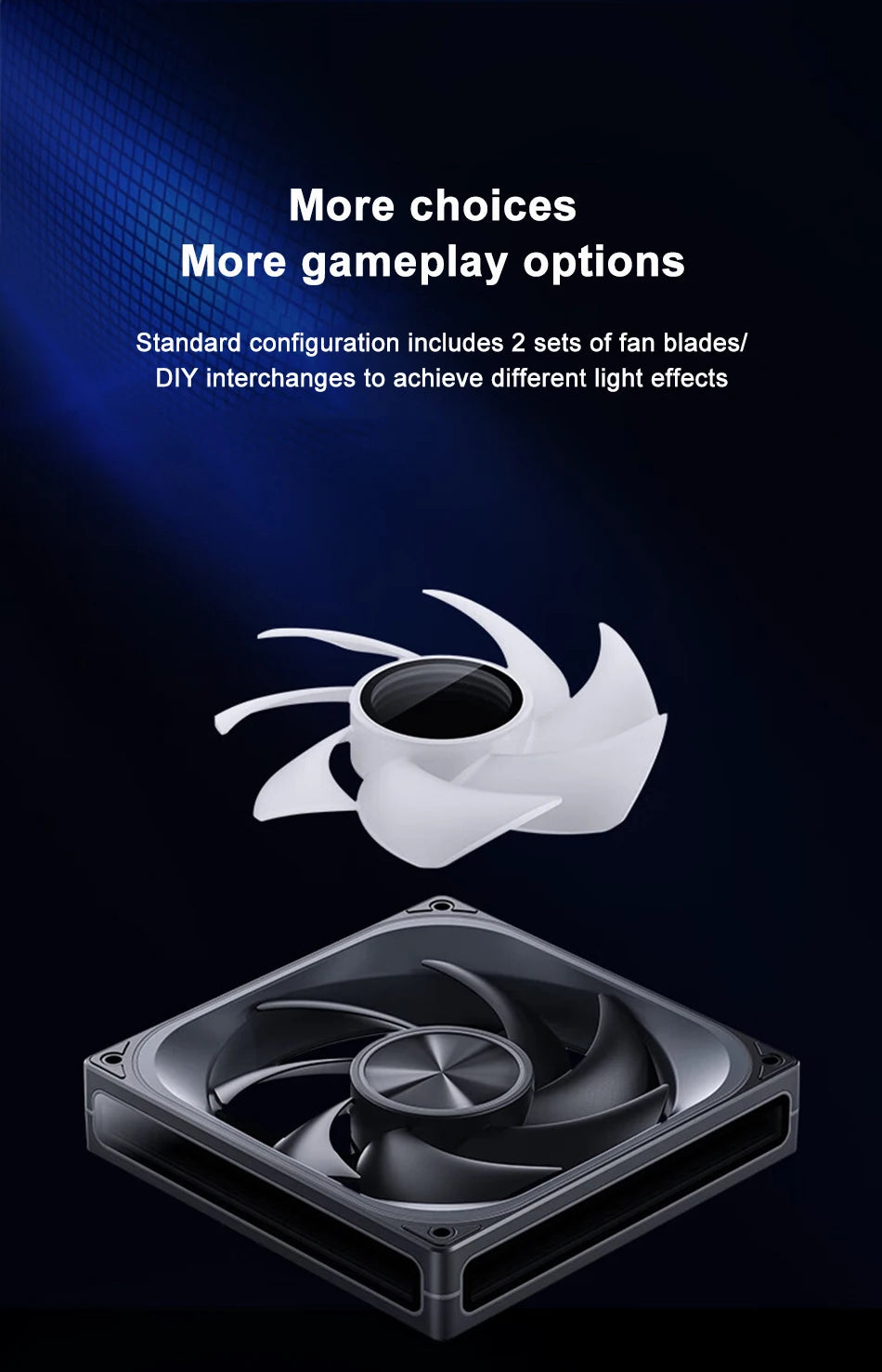 JONSBO ZA-140/420 Case Cooling Fan 140mm ARGB 3 Connected Bodies PWM Quiet Fan  Replaceable Fan Blades