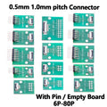 0.5mm 1.0mm pitch 20P 24P Connector SMT Adapter to 2.54mm hole FPC FFC Cable Welded board With Pin / Empty Board 6P 8P 10P 12P