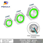 Ultra Short Push Button Switch Waterproof 16/19/22mm 12V 24V led light Momentary Self-reset Wiring Buttons without fixation