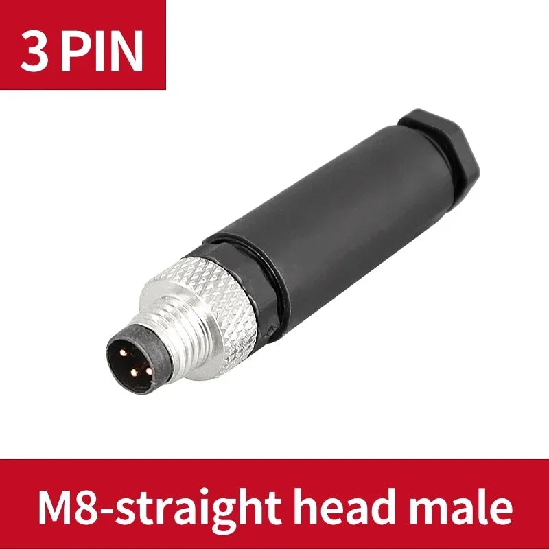 5/20PCS M8 3/4/5/6/8 Pin Sensor Connector Screw Male Female Threaded Plug Coupling Straight Aviation Eletrical Adapter