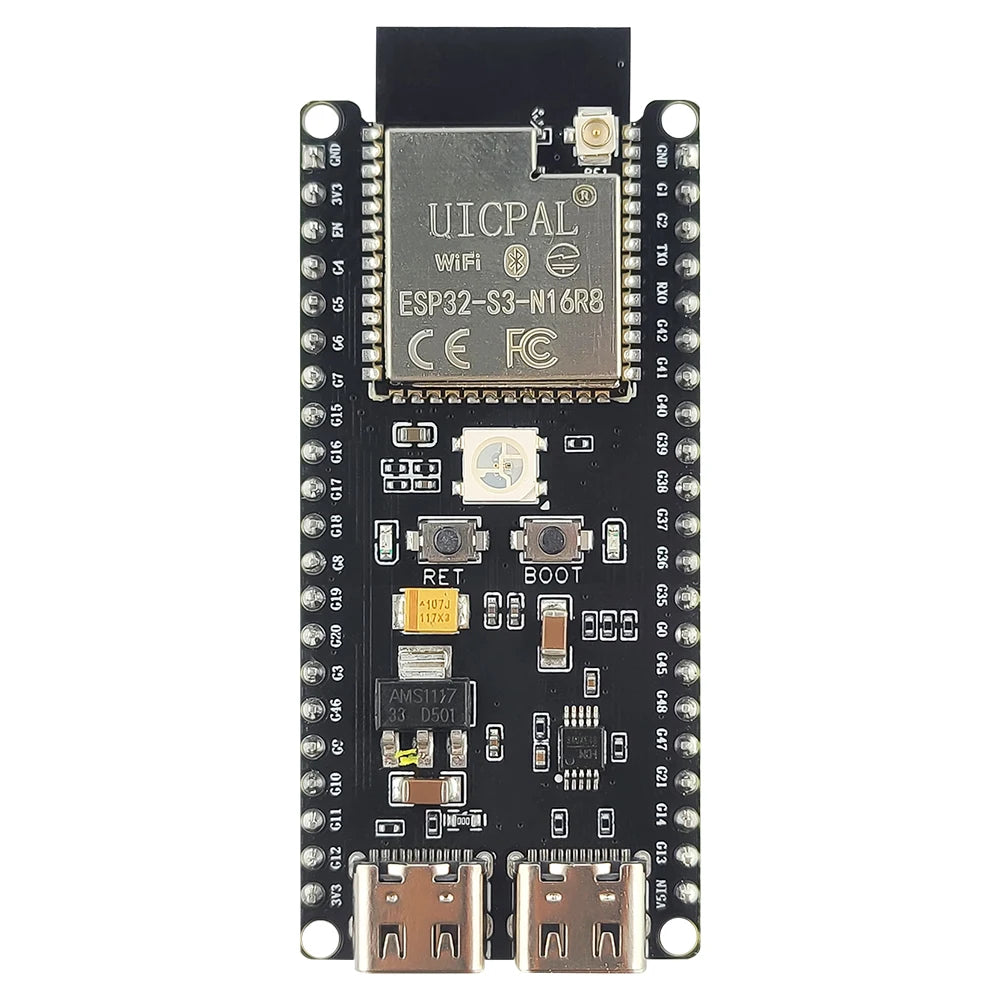 ESP32-S3-DevKitC-1 Development Board BT 2.4G Wifi Module for Arduino 8MB PSRAM 16MB FLASH N16R8 42Pin CH340C Type-C ESP32S3