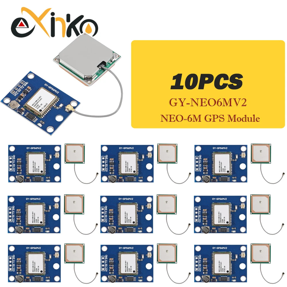 1-10pcs GY-NEO6MV2 New NEO-6M GPS Module NEO6MV2 with Flight Control EEPROM MWC APM2.5 large Antenna for arduino