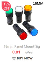 AD16-16SM 16mm buzzer 12V 24V 110V 220V 380V Flash Signal Light Red LED Active Buzzer Beep Alarm Indicator Red Green Yellow