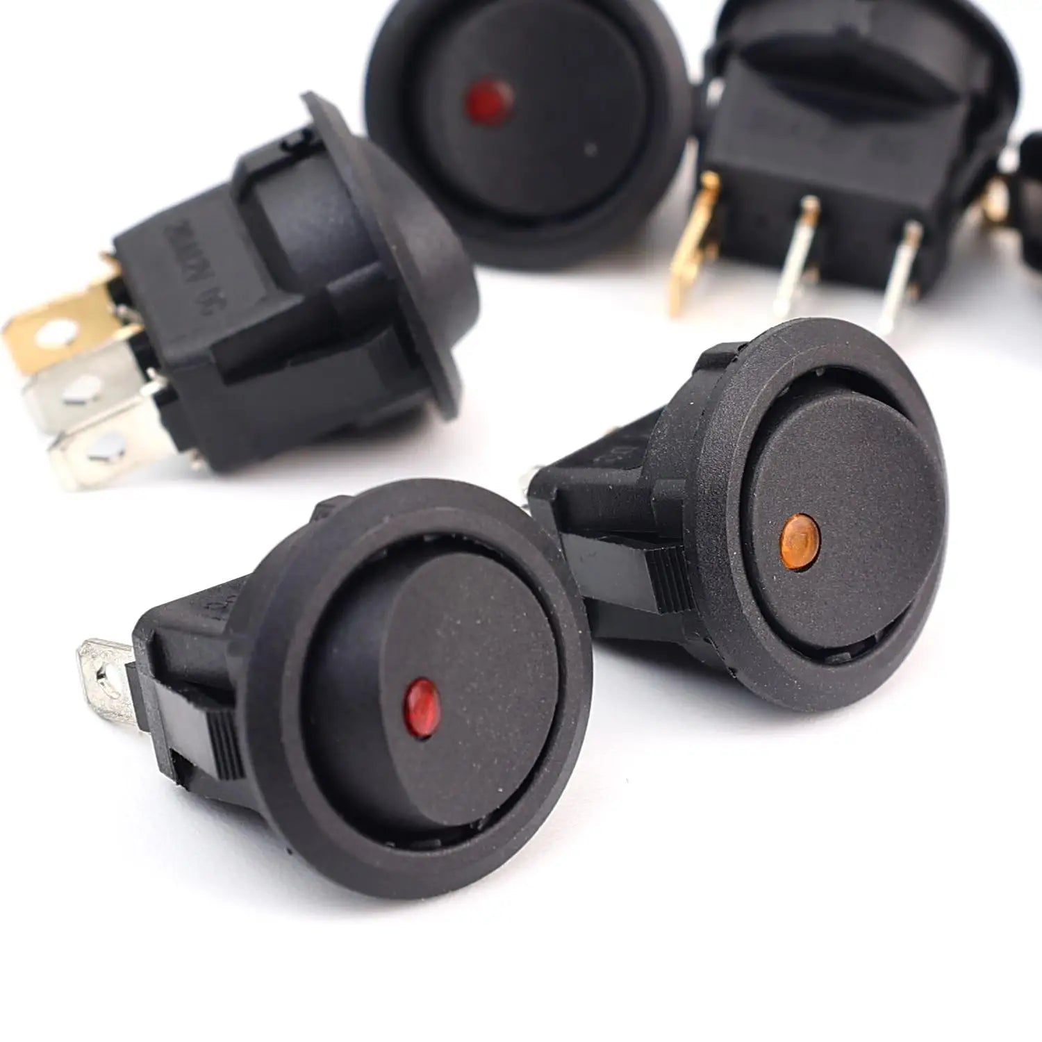 12V LED Boat Switch with Light Car Truck Rocker Switch on/Off Control SPST 3 Pin 2 Position for Marine Auto 1/3/12pcs