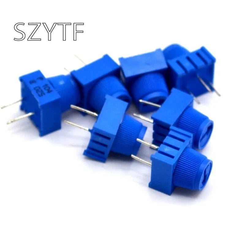 3386P-1-103 10K 1k 2k 5k 10k 20k...  0.5W, 1/2W PC Pins Through Hole Trimmer Potentiometer Cermet 1 Turn Top Adjustment 5PCS/LOT
