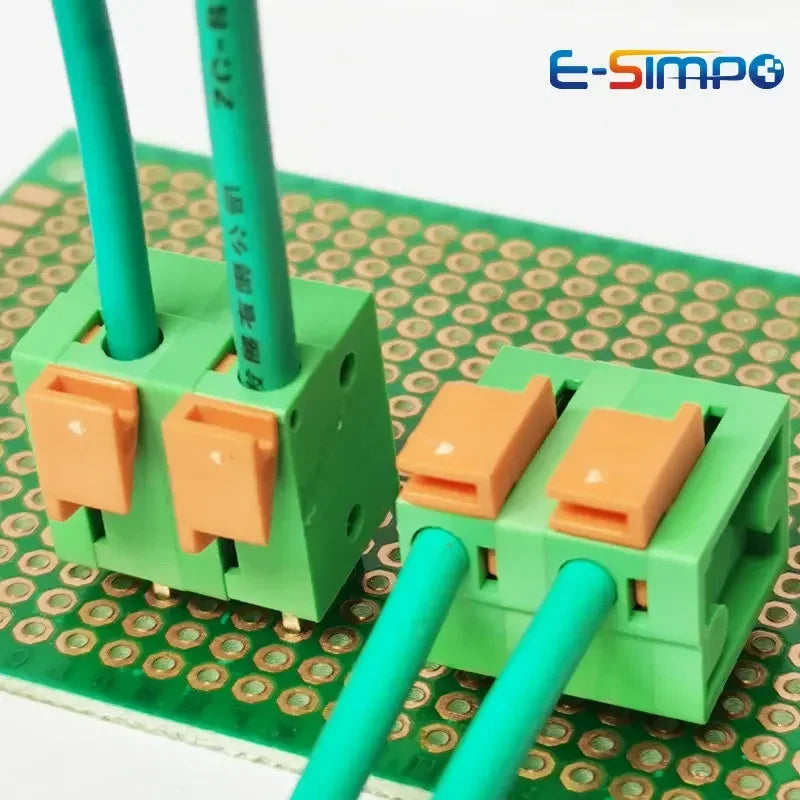 50pcs 5.08mm/0.2in 7.62mm/0.3in FFKDS KF141V/R 142V/R Spliceable PCB Push Spring Phoenix Contact Wire Terminal Block Connector