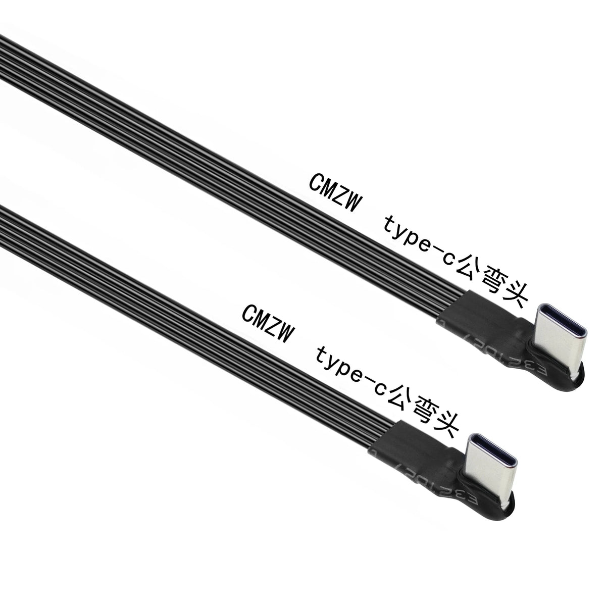 20CM 30CM 10CM 5CM USB 2.0 Type-C Flat Cable Extension FPC Cable USB 2.0 USB-C 90° Up/Down Angled Plug 5CM-1M
