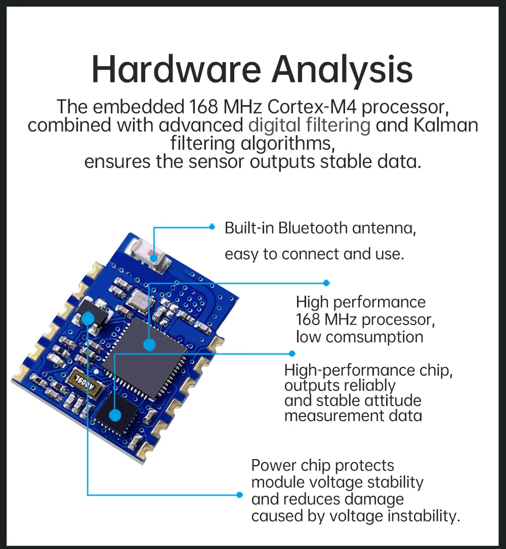 WitMotion WT901BLECL MPU9250 IMU BLE 5.0 Accelerometer Inclinometer, 3 Axis Acce+Gyroscope+Magnetometer BLE 50m for IOS/Android