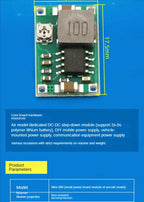 1PCS DC-DC 3A 5A Adjustable Step-down Power Module Board Voltage Stabilizing Aircraft Model MP1584EN 24V 12V 9V To 5V